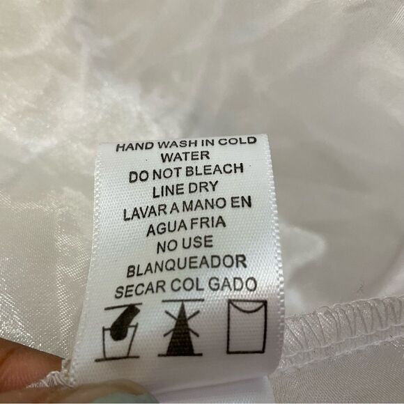 NEW Love J white organza sheer faux wrap peplum top blouse XL - Picture 11 of 13